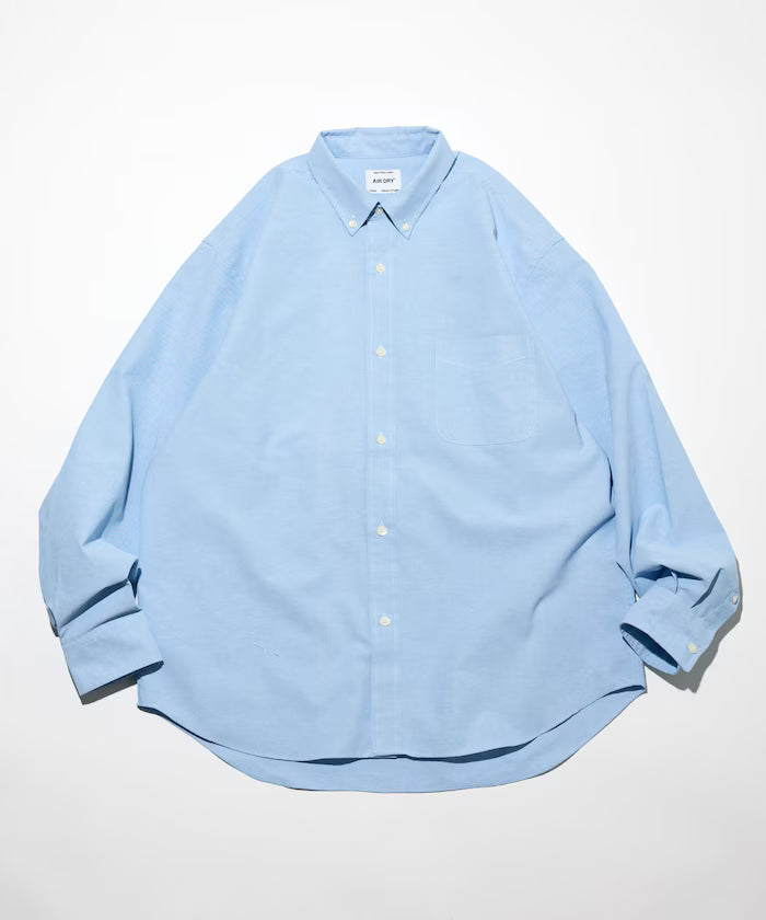 AIRDRY HIGH TECHYARN High-performance Material Oxford Button-down Shirt Long Sleeve - Sax Blue