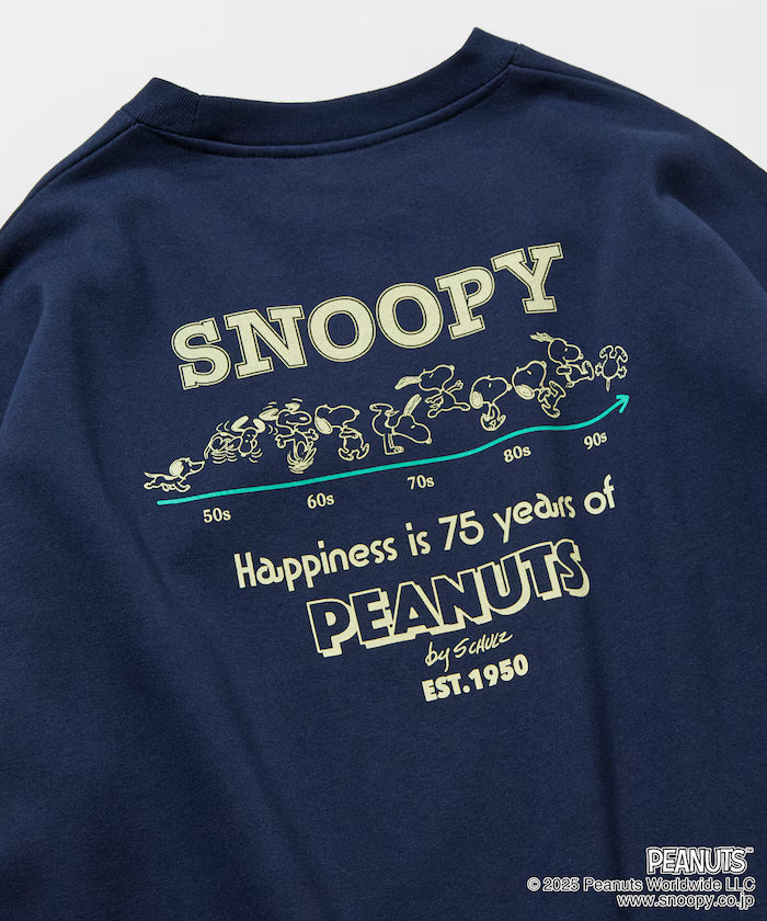 PEANUTS/Peanuts Exclusive Back Print Crew Neck Sweatshirt/Snoopy 【Limited Release】 - Navy