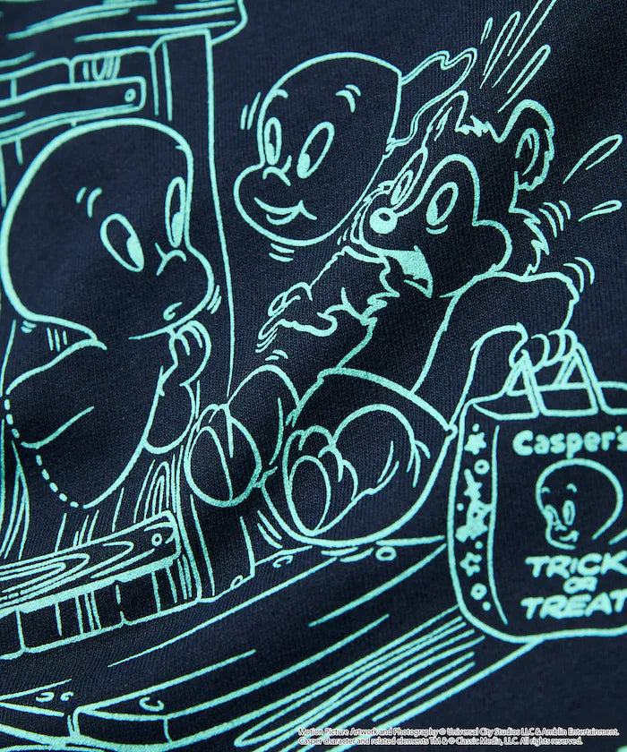 Casper the Friendly Ghost/キャスパー 別注 ビッグシルエット バックプリント クルーネックTシャツ 【限定展開】