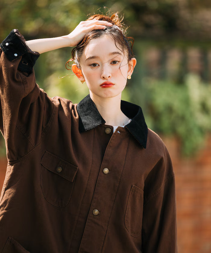 Big Silhouette Corduroy Switch Duck Coverall Jacket [Limited Edition]