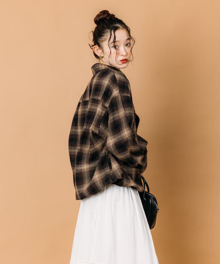Wide Silhouette Ombre Check Spindle Shirt [Limited Edition]