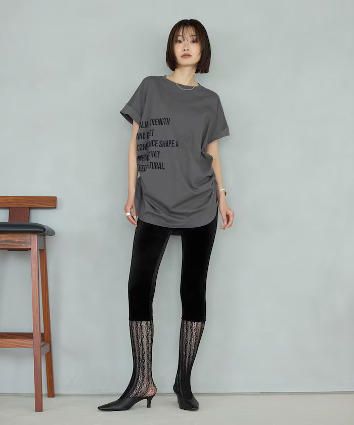 Organic Cotton Shirring Logo T-Shirt