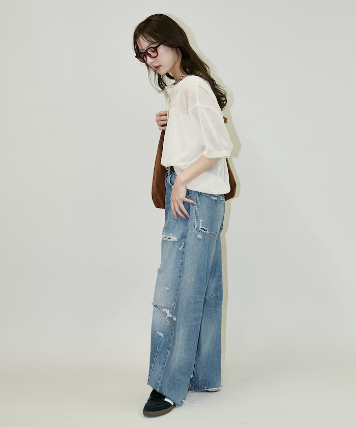 Washable linen color block henley neck knit top limited release