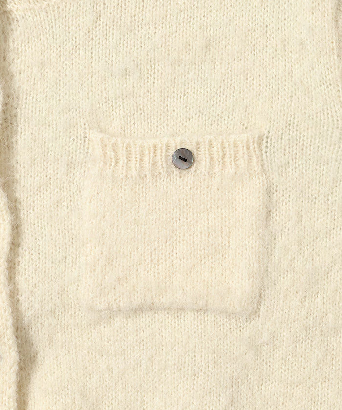 Alpaca Blend Bicolor Knit Cardigan
