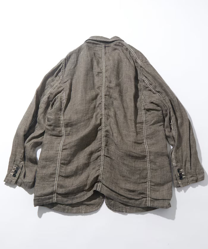 French Linen Tweed Tailored Jacket
