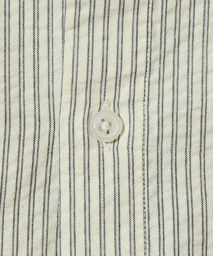 FREAK'S STORE for BEACH & FES Seersucker Spindle Regular Collar Long Sleeve Shirt