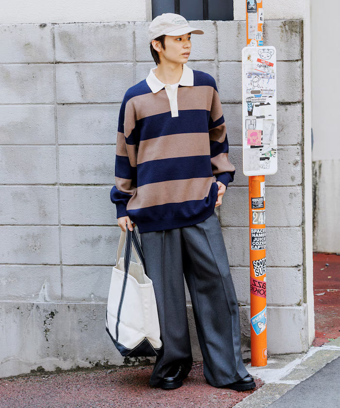 Big Silhouette Border Knit Rugby Shirt [Limited Edition]