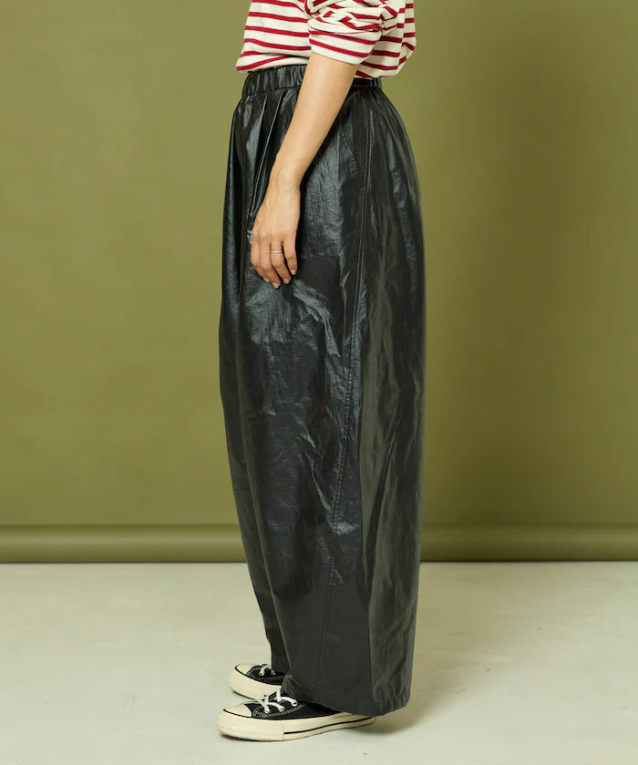 Leatherette Easy Tuck Pants