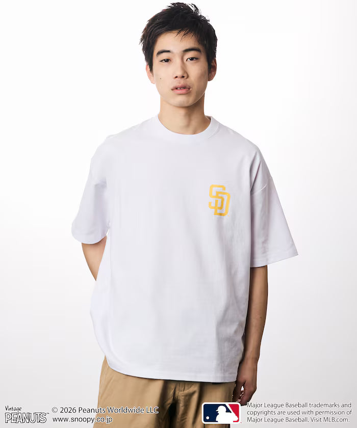 PEANUTS x MLB Exclusive Big Silhouette Back Print T-Shirt / PADRES 【Limited Edition】
