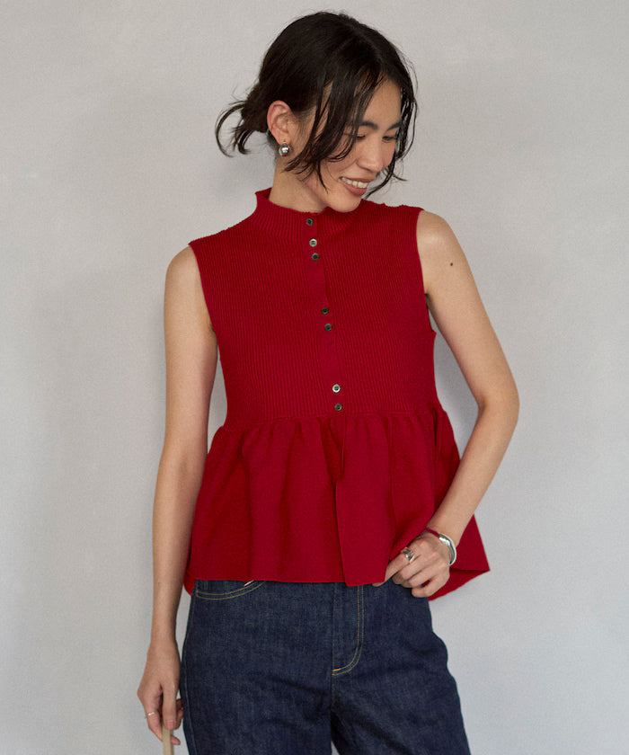 Japan-made Whole Garment Peplum Vest
