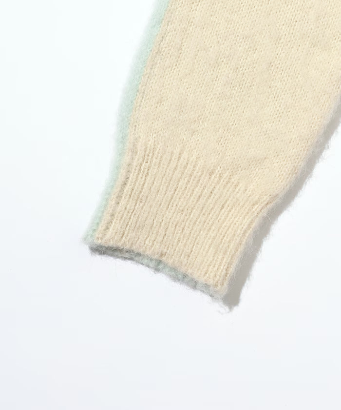 Alpaca Blend Bicolor Knit Cardigan