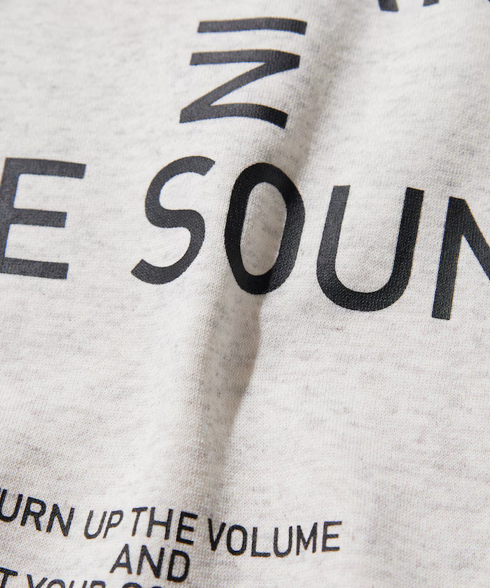 Big silhouette one-point embroidery back print hem code crew neck sweatshirt 【limited edition】