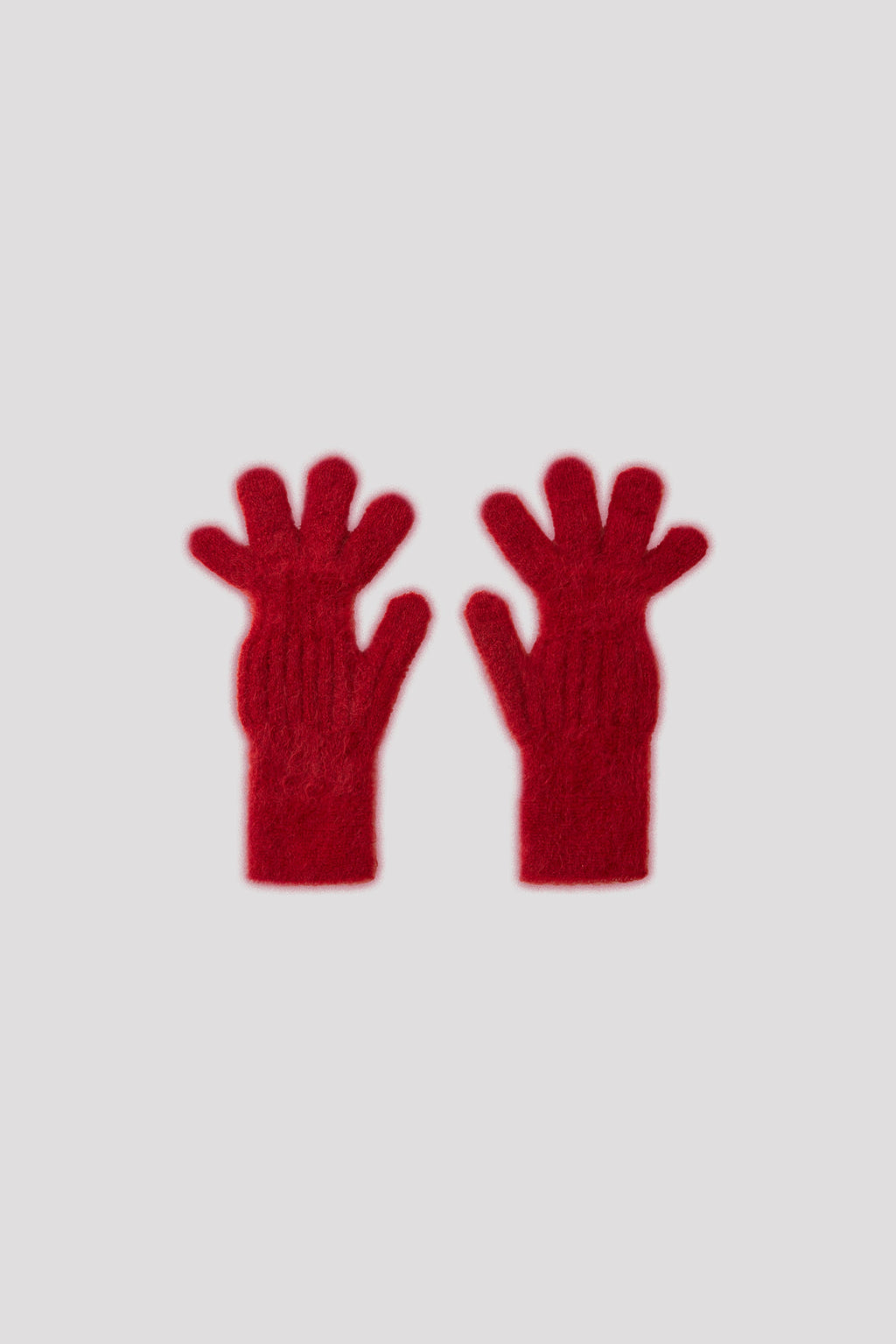 MOHAIR GLOVES - MAROON RED