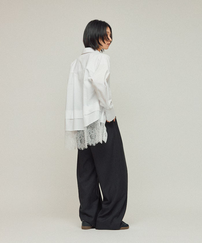 Oversized Lace Layered Shirt