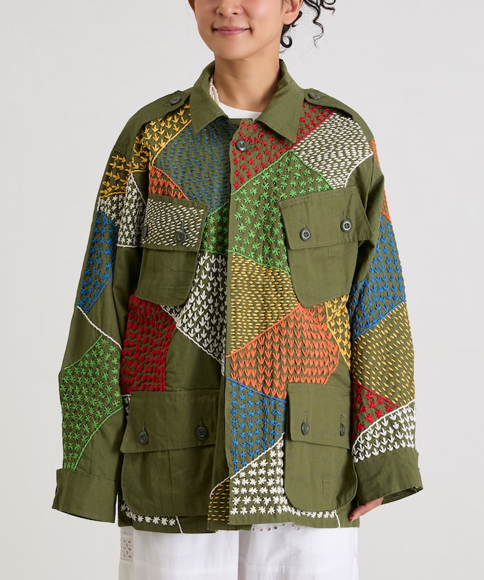 Vintage Hand-Stitch Remake Military Shirt Plain