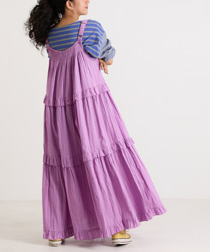 India Dobbie Tiered Frill Camisole Dress