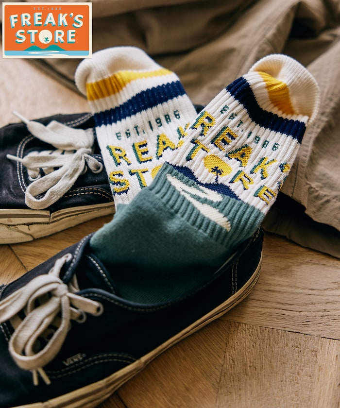 FREAK'S STORE for BEACH & FES Jacquard Tube Socks - Off x Green