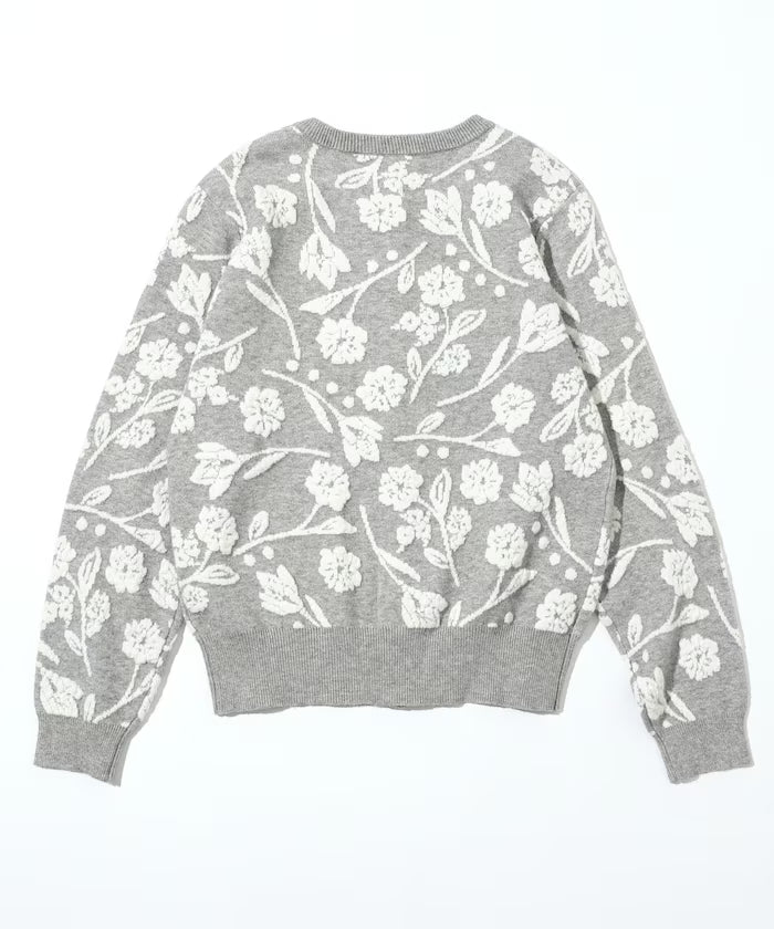 Flower Jacquard Knit Cardigan