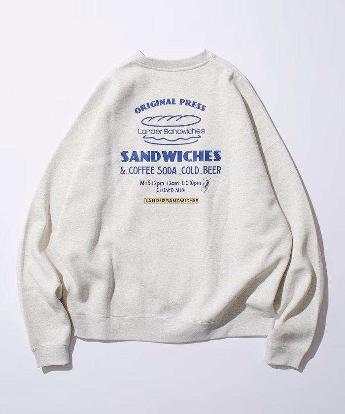LANDER SANDWICHES×FREAK'S STORE/ Lander Limited Edition Big Silhouette Back Print Crewneck Sweat 【Limited Release】
