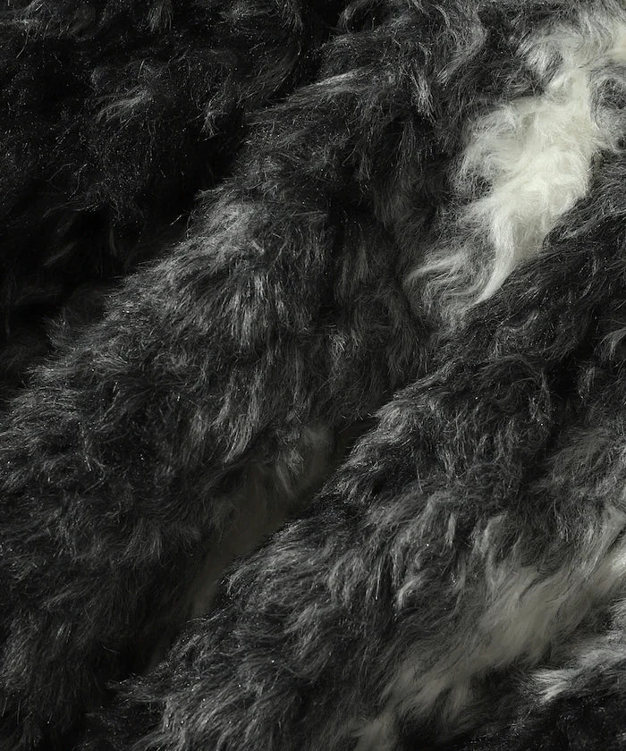 Peplum Silhouette Cow Print Fake Fur Vest