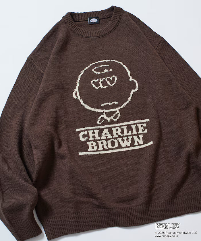 PEANUTS/Peanuts Exclusive Relaxed Fit Jacquard Crewneck Knit / Charlie Brown [Limited Edition]