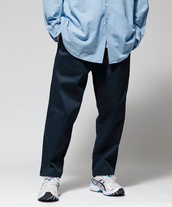 Wide Silhouette Drawstring Chino Pants / Tapered Silhouette Easy Chino Pants