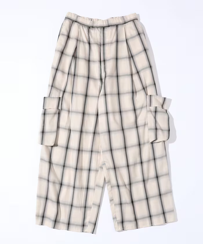 Ombre Check Easy Pants / Patch Pocket Wide Easy Pants