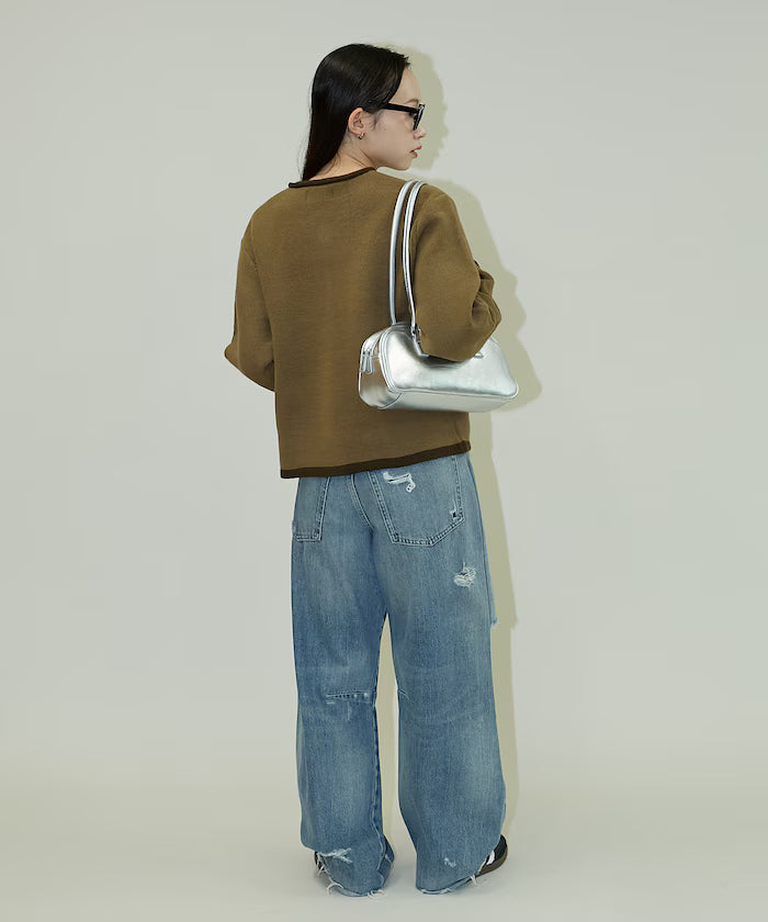 No Collar Jacket Style Knit Cardigan Limited Edition