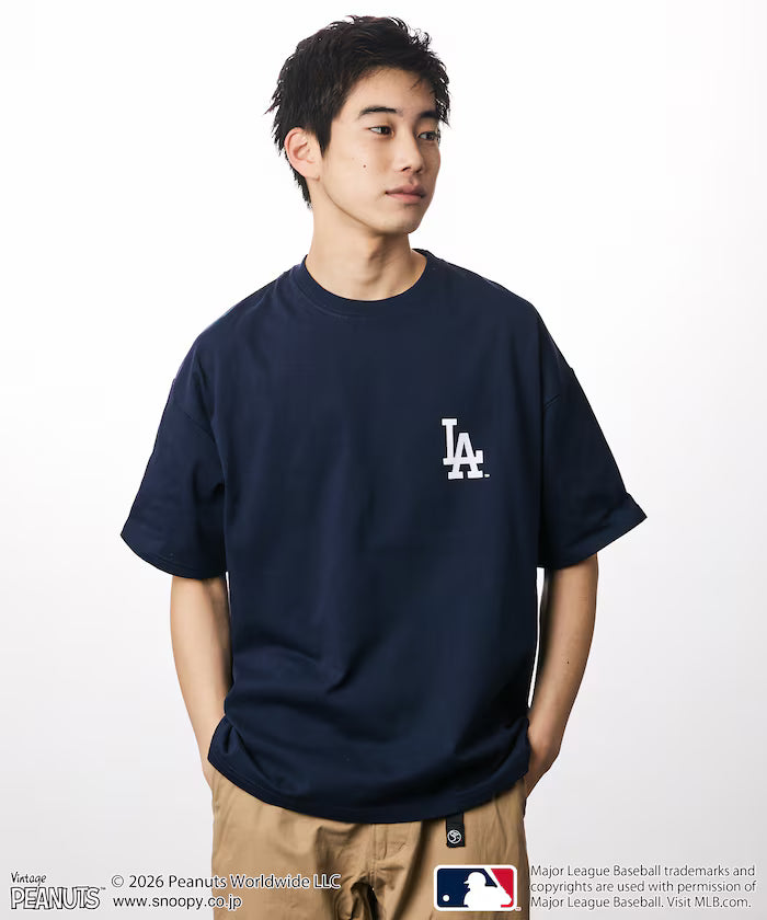 PEANUTS×MLB Exclusive Big Silhouette Back Print T-Shirt / DODGERS 【Limited Edition】