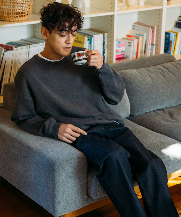 Milan Rib Spindle Crew Knit / Easy Care