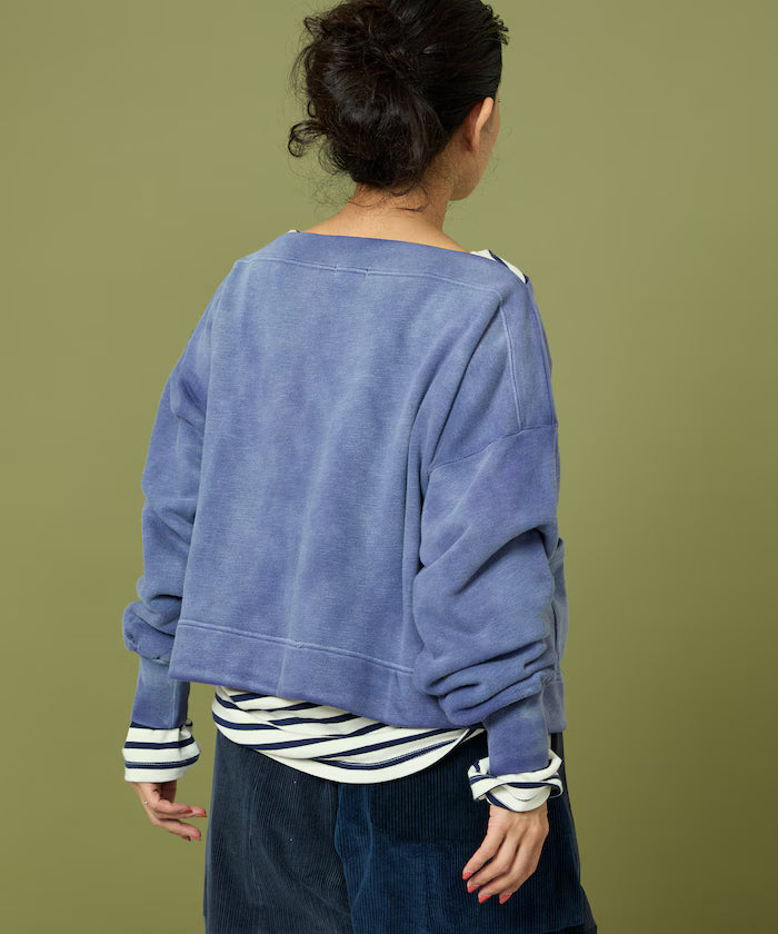 Boat Neck Short Sweatshirt