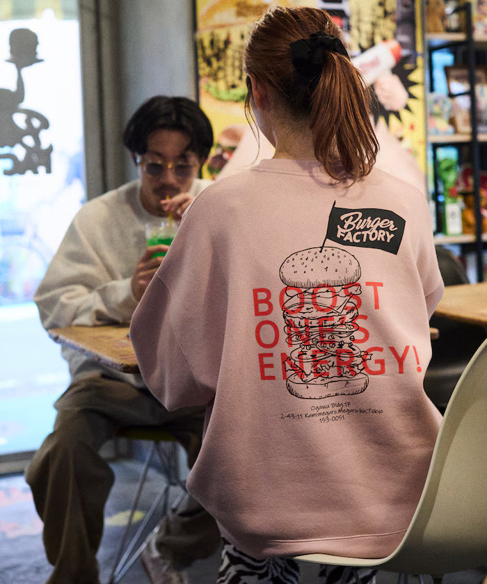 Burger Factory x FREAK'S STORE / Burger Factory Limited Edition Big Silhouette Back Print Crew Neck Sweatshirt [Limited Release]