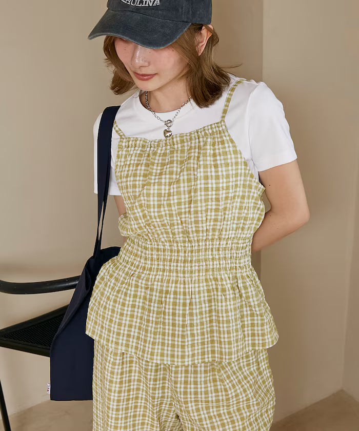 Shearling camisole x short pants set limited edition