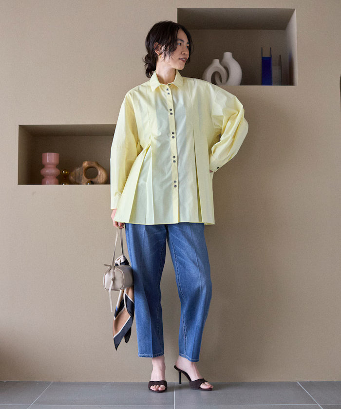 Box Stacked Balloon Sleeve Long Sleeve Shirt