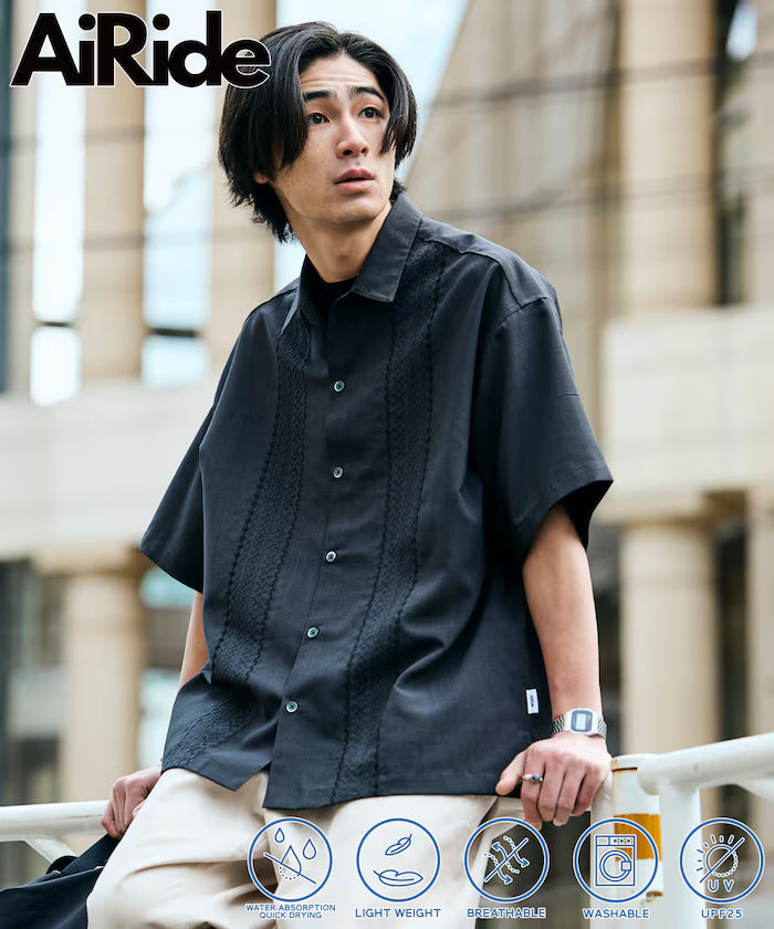 AiRide/AiRide Relax Fit Cuba Shirt/Pocketable/Quick Dry/UV Cut 【Limited Edition】 - Charcoal Gray