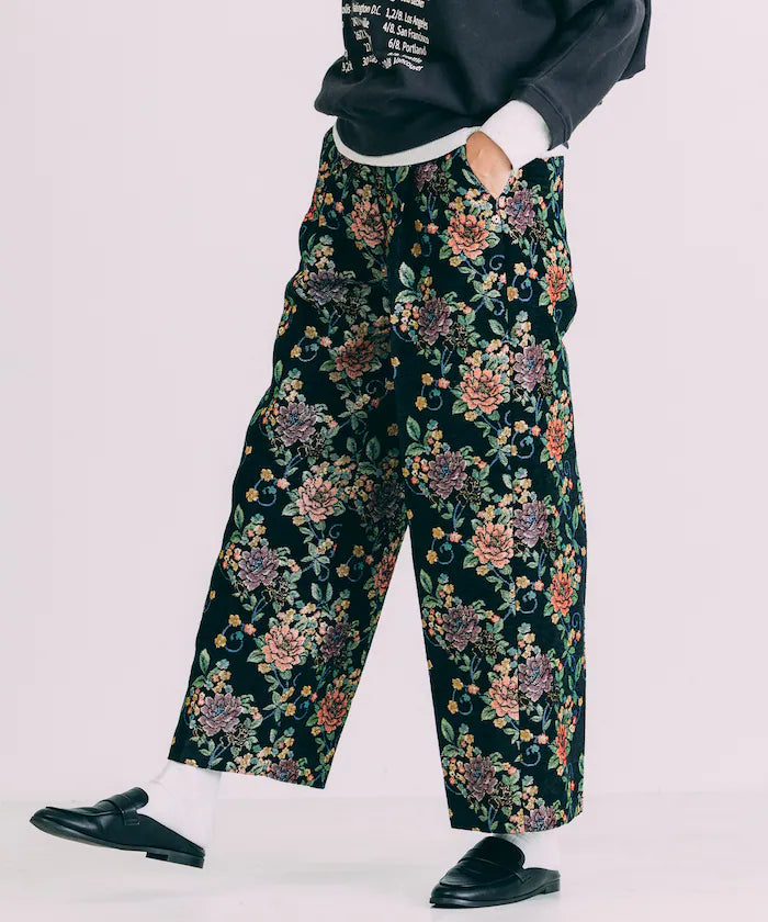 Flower Jacquard Wide Pants