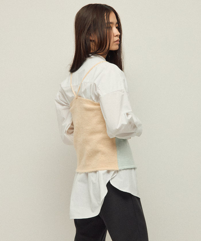 Alpaca Blend Bicolor Knit Vest