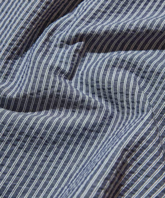 FREAK'S STORE for BEACH & FES Seersucker Spindle Regular Collar Short Sleeve Shirt