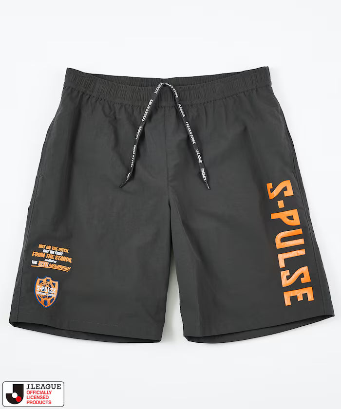 【May 15 12:00 Start of Sales】J.LEAGUE × FREAK'S STORE Custom SUPPORTERS NYLON SHORTS 【Shimizu S-Pulse】 - Charcoal Gray