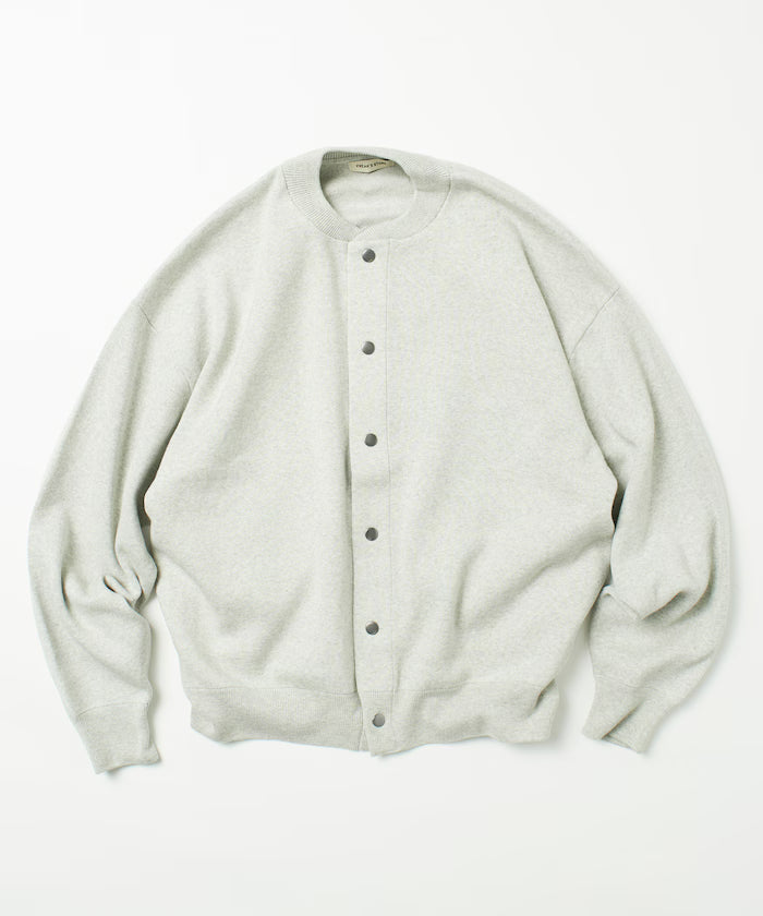 Relax Fit Relax Fit Sweat-like Knit Crew Neck Snap Cardigan [Limited Edition]