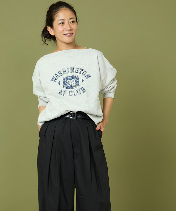 Boat Neck Short Sweatshirt