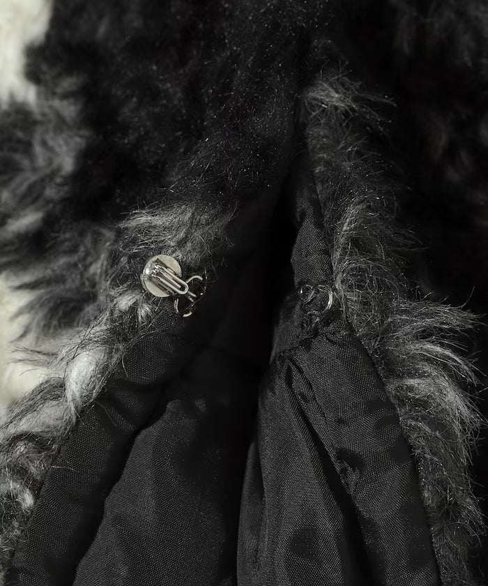 Peplum Silhouette Cow Print Fake Fur Vest