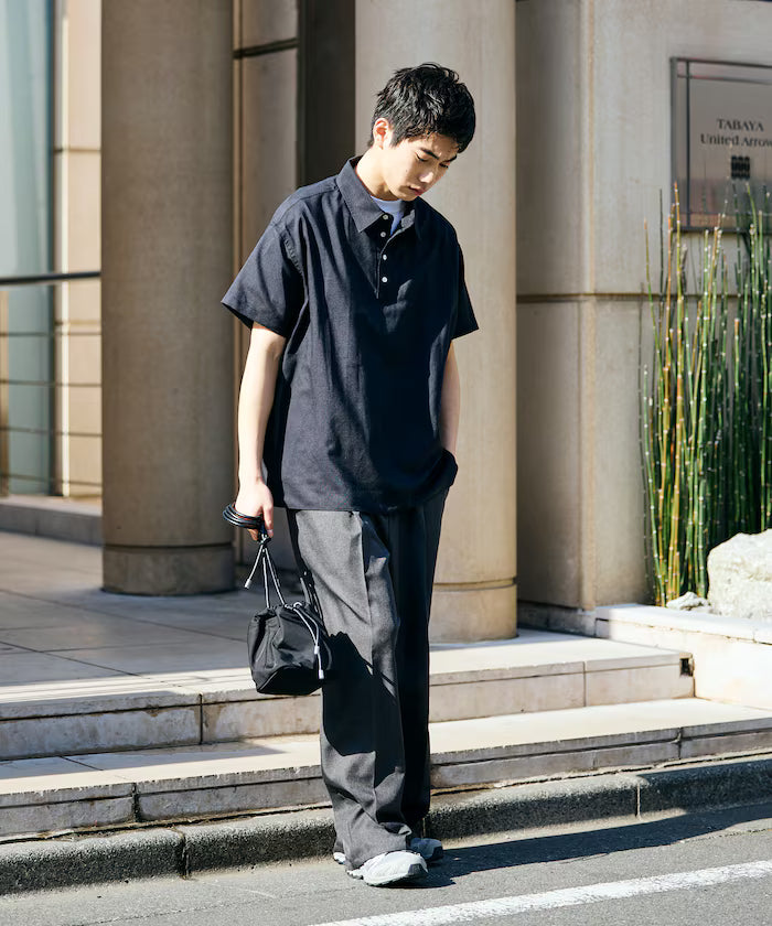 Relax Fit Relax Fit Linen Mix Polo Collar Shirt [Limited Edition]