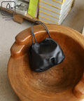 Leather 3WAY Kinchaku Bag / Cowhide / Water-resistant Leather - Black