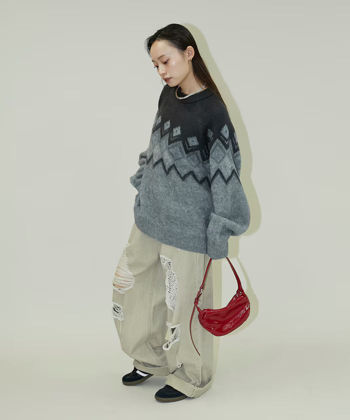 Jacquard Mohair Touch Knit Pullover Limited Edition