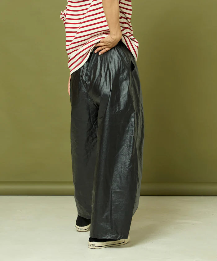 Leatherette Easy Tuck Pants