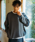 Milan Rib Spindle Crew Knit / Easy Care - Charcoal Gray