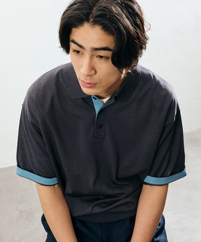 Relax Fit Relax Fit Cool Touch Color Block Knit Polo Shirt [Limited Edition]