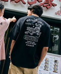 Limited Edition Red Tiger Gyoza Room x FREAK'S STORE Exclusive Big Silhouette Back Print Crew Neck T-Shirt - Black