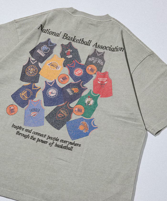 NBA × FREAK'S STORE Exclusive Random Uniform Design Back Print Crew Neck T-shirt - Natural